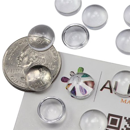 Round Clear Acrylic Cabochons Flat Back 11mm