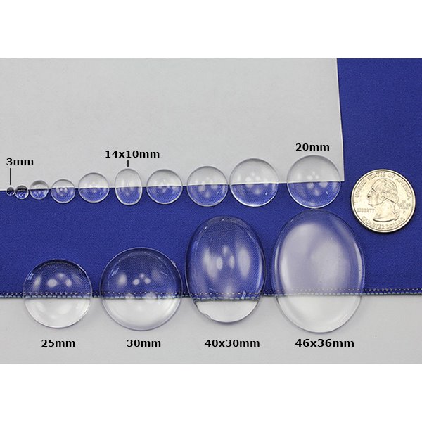 48mm round x 11mm thick clear glass, round cabochons, 10 pcs. – My Supplies  Source