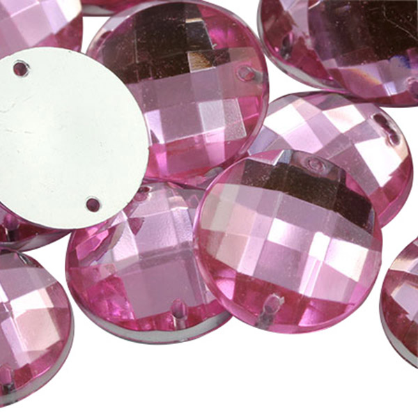 Sew on Gems 20mm, Hexagonal Shape Acrylic Lavender With Silver Backs,  Vintage Acrylic Gems 