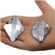 Large Diamond Gems Flat Back 50x33.6mm /  2 x 1-5/16" 3 Pcs
