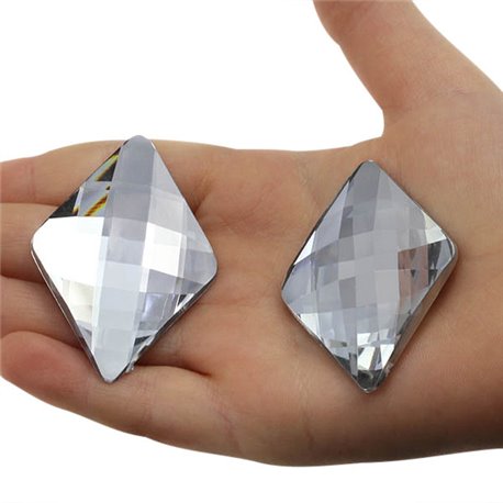 Large Diamond Gems Flat Back 50x33.6mm /  2 x 1-5/16" 3 Pcs