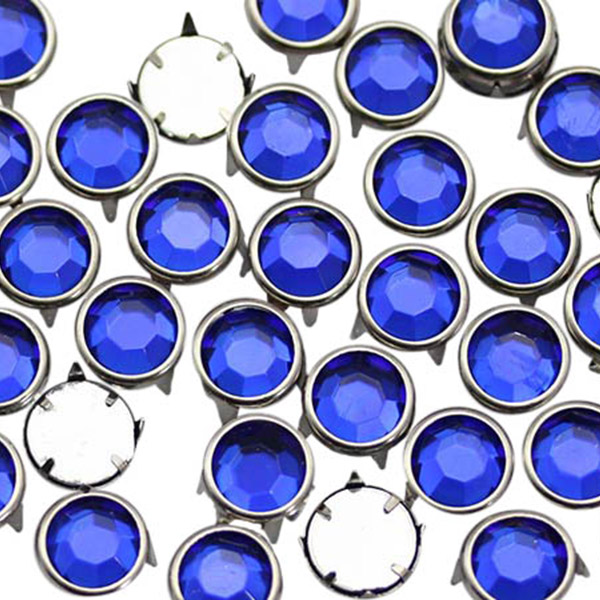 Small blue rhinestone buttons