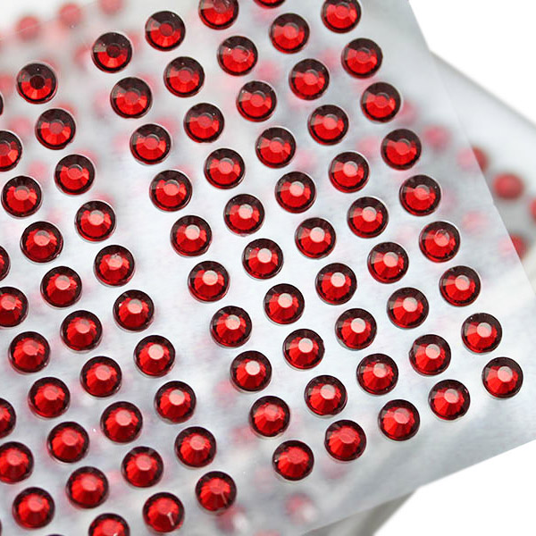3mm SS12 Red Self Adhesive Acrylic Rhinestones Plastic Face Gems Stick on Body J