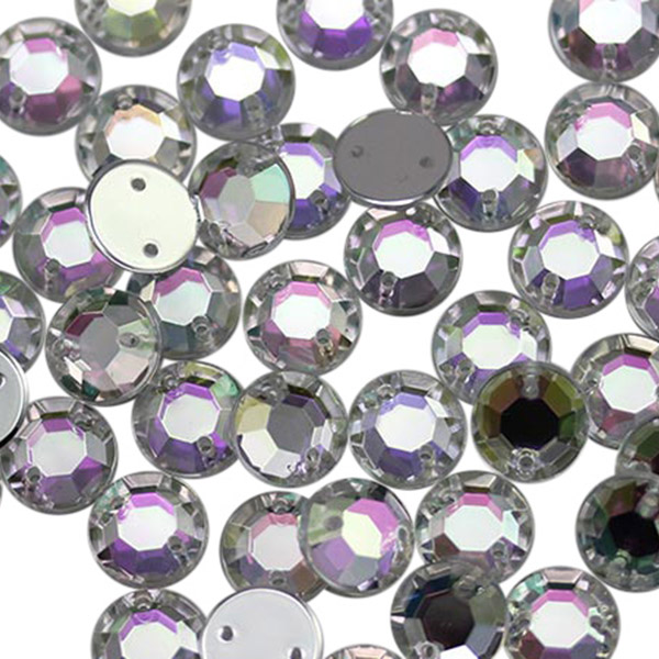 8Color 390pcs Sew On Rhinestones Crystal Acrylic Sewing Rhinestones  Flatback Acrylic Sew On Stones Spacer button