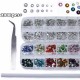 Over 2000 Pieces Flat Back Gems Nail Art Kit Round Crystal Rhinestones 6 Sizes (1.5mm-6mm)