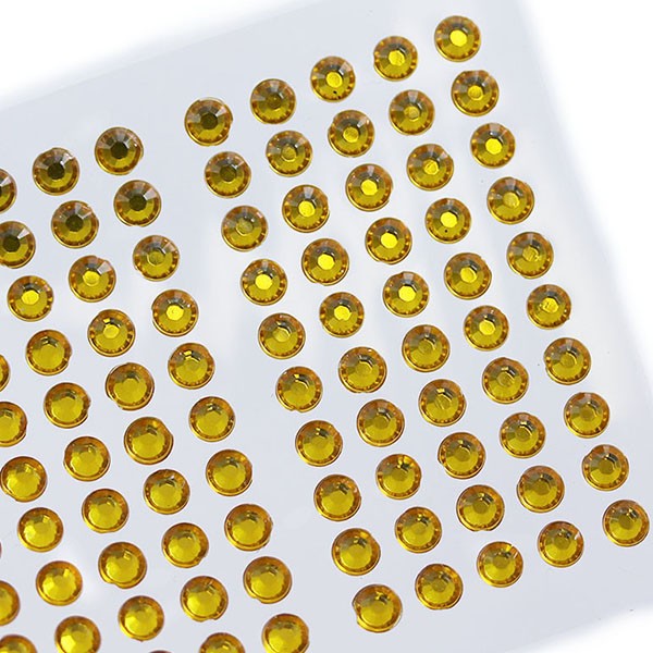 3mm SS12 Amber Self Adhesive Acrylic Rhinestones Plastic Face Gems Stick on Body