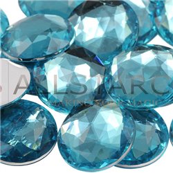 Bright Blue Aqua Round Flat Back Acrylic Gems in Bulk