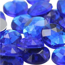 Blue Sapphire Round Flat Back Acrylic Gems in Bulk