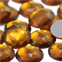 Brown Smokey Topaz Round Flat Back Acrylic Gems in Bulk