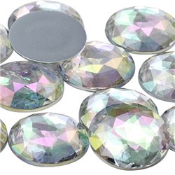 Crystal AB Round Flat Back Acrylic Gems in Bulk