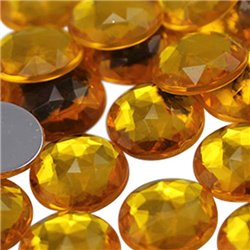 Gold Topaz Round Flat Back Acrylic Gems in Bulk