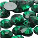 Green Emerald Round Flat Back Acrylic Gems in Bulk