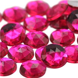 Pink Fuchsia Round Flat Back Acrylic Gems in Bulk