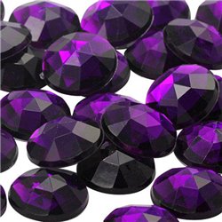 Purple Amethyst Round Flat Back Acrylic Gems in Bulk