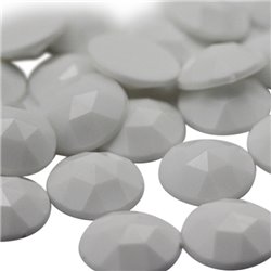 White Chalk Round Flat Back Acrylic Gems in Bulk