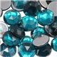 Blue Aquamarine Round Flat Back Acrylic Gems in Bulk