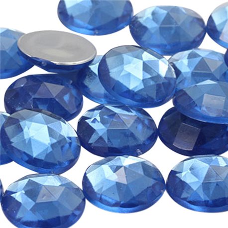 Light Blue Sapphire Round Flat Back Acrylic Gems in Bulk