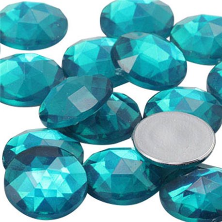 Blue Zircon Round Flat Back Acrylic Gems in Bulk