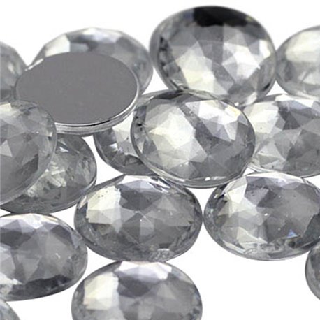 Crystal Clear Round Flat Back Acrylic Gems in Bulk