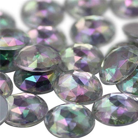 Crystal AB Round Flat Back Acrylic Gems in Bulk