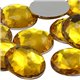 Gold Topaz Round Flat Back Acrylic Gems in Bulk