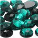 Green Emerald Round Flat Back Acrylic Gems in Bulk