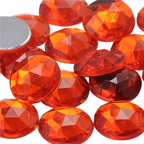 Orange Hyacinth Round Flat Back Acrylic Gems in Bulk