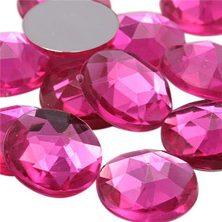 Pink Hot Round Flat Back Acrylic Gems in Bulk