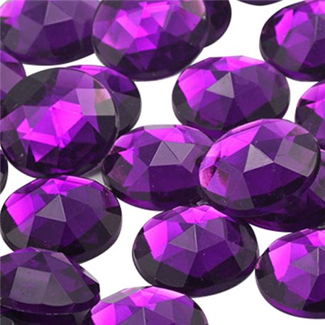 Light Purple Amethyst Round Flat Back Acrylic Gems in Bulk