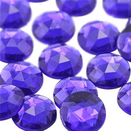 Purple Violet Round Flat Back Acrylic Gems in Bulk