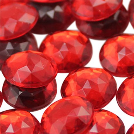 Red Lt Siam A05 Round Flat Back Acrylic Gems in Bulk