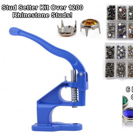 Starter Kit - Stud Setter Plus Approx 1200 Rhinestone Studs In 3 Sizes And 6 Assorted Colors.