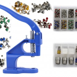 Starter Kit - Stud Setter Plus 1050 Rhinestone Rivets In 3 Sizes And 6 Assorted Colors