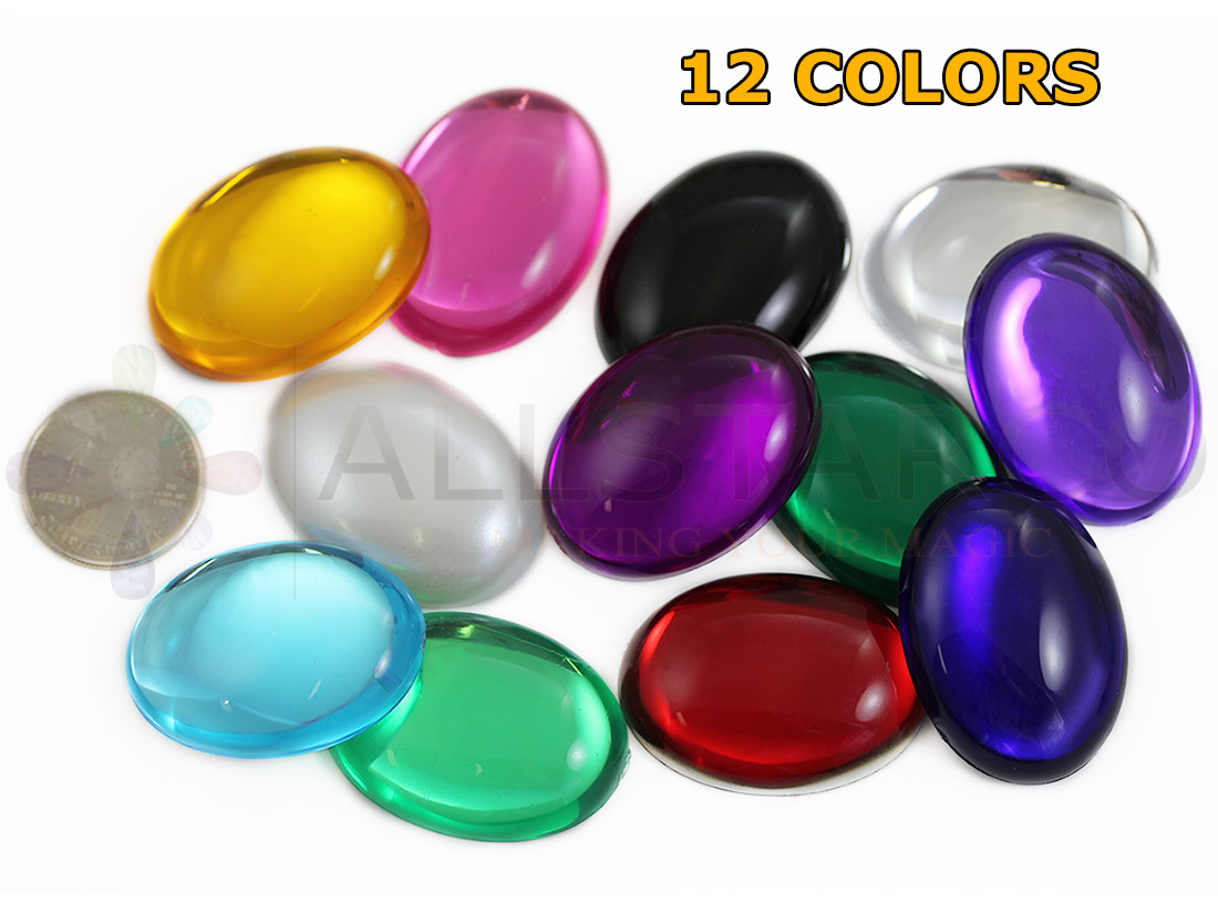 assorted oval cabochons acrylic flat back rhinestones gems for cosplay