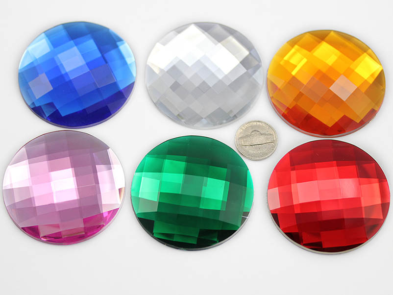 allstarco 60mm round acrylic plastic gems rhinestones height measurements