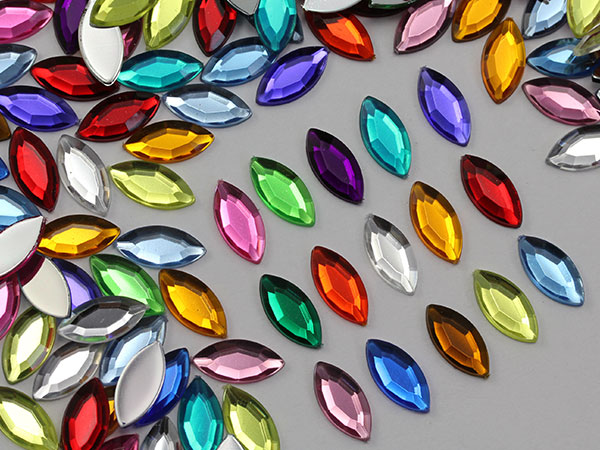 navette acrylic flat back rhinestones gems for cosplay