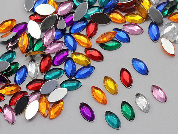 navette acrylic flat back rhinestones gems for cosplay