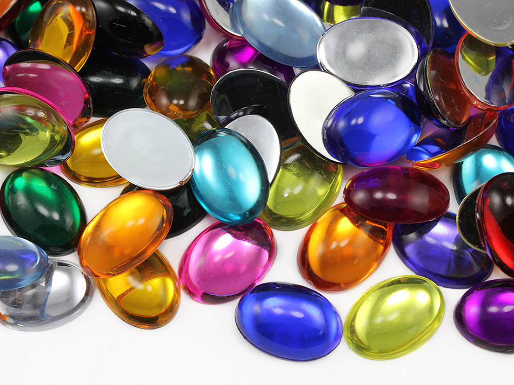 assorted oval cabochons acrylic flat back rhinestones gems for cosplay