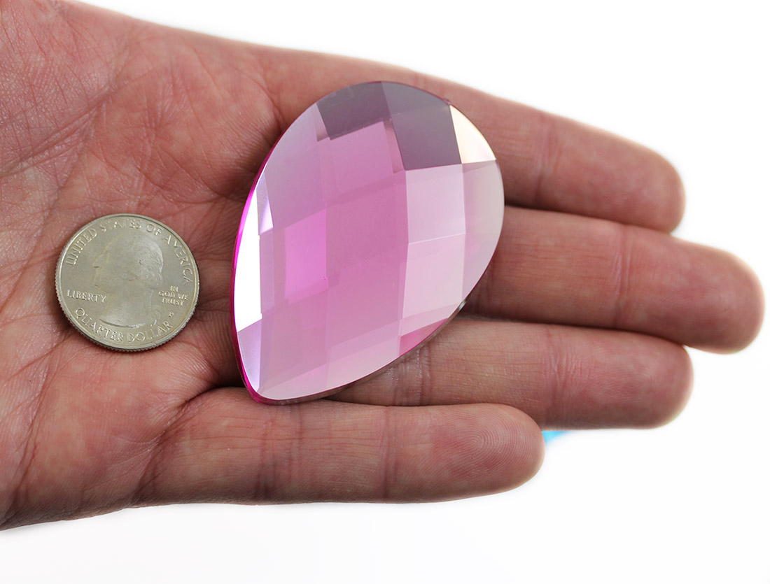 pink extra large teardrop acrylic flat back rhinestones gems for cosplay