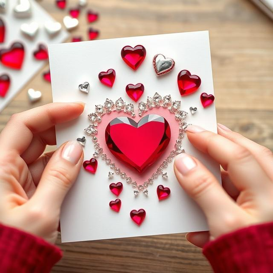 DIY Valentine's Day Crafts with Acrylic Rhinestones, Sew-On Gems, and Stick-On Rhinestones