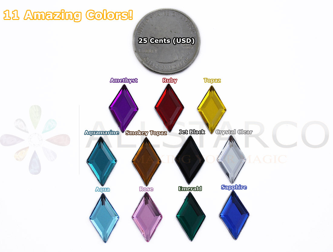 diamond flat back acrylic gems plastic rhombus rhinestones for craft raven forehead gemstones body jewels face skin cabochons embellishments cosplay prop making jewelry making party diy crafts costume making scrapbooking high quality allstarco décor stones larp events film making