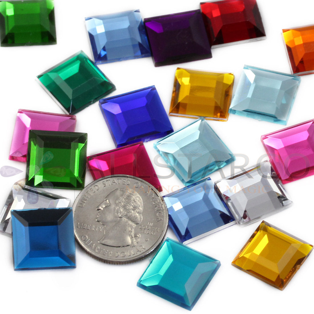 assorted colors square flat back acrylic gems plastic rhinestones for craft gemstones body jewels face skin cabochons embellishments cosplay prop making jewelry making party diy crafts costume making scrapbooking high quality allstarco décor stones larp events film making