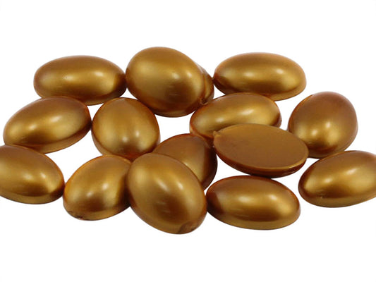 Gold Flat Back Oval Cabochons