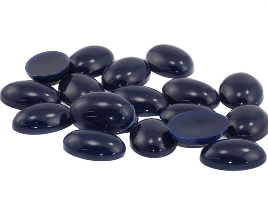 Navy Flat Back Oval Cabochons