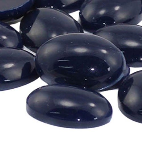 Navy Flat Back Oval Cabochons