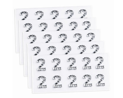 Rhinestone Number Stickers – Self Adhesive Crystal Bling Numbers (0–9) - 50 PCS