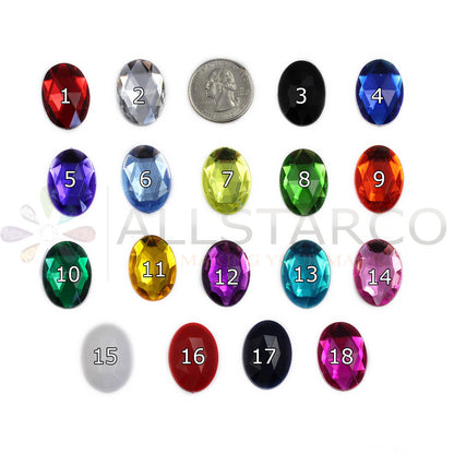 25x18mm 1 inch 25mm assorted colors multipack multicolor oval flat back acrylic gems plastic rhinestones for craft gemstones body jewels face skin cabochons embellishments cosplay prop making jewelry making party diy crafts costume making scrapbooking high quality allstarco décor stones larp events film making card making crafting school kids fun creative