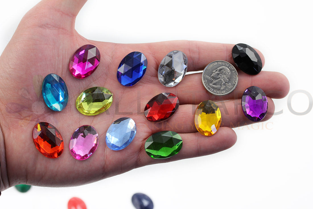 25x18mm 1 inch 25mm assorted colors multipack multicolor oval flat back acrylic gems plastic rhinestones for craft gemstones body jewels face skin cabochons embellishments cosplay prop making jewelry making party diy crafts costume making scrapbooking high quality allstarco décor stones larp events film making card making crafting school kids fun creative