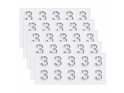 Rhinestone Number Stickers – Self Adhesive Crystal Bling Numbers (0–9) - 50 PCS