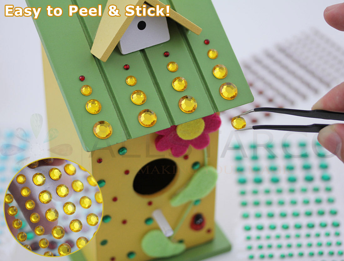 sticky rhinestones stick on gems self adhesive jewels lead free  face stones party cosplay face gemstones rhinestones card making invitations body jewels skin phone craft embellishments with glue sparkle crafting scrapbooking diy peel and stick halloween birthday wedding shinny allstarco plastic sticky back jewels stickon stick-on rave jewels diy flat back